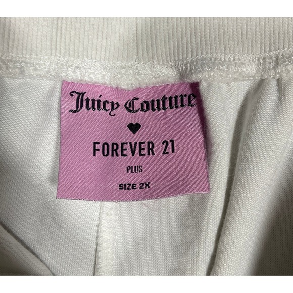 Juicy Couture White Velour Lounge Pants Rhinestone Logo Flare Plus Sz 2X  Y2K - Picture 9 of 11